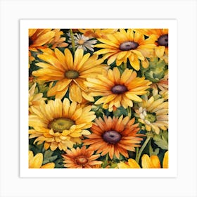 Yellow Daisies Art Print