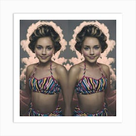 Two Girls In Bikinis Art Print