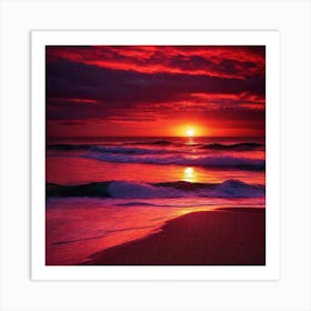 Sunset On The Beach 519 Art Print