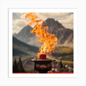 Incense Burning In The Mountains 1 Art Print