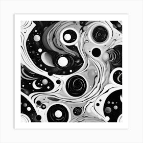 Black and White Abstract Art 25 Art Print