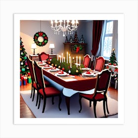 Christmas Dining Room 5 Art Print