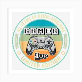 42 Years Of Being Awesome Gamer 1980 42th Birthday Gaming 1 Art Print