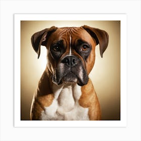 Portrait Of Boxer Dog Art Print