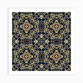 Beautiful knitted embroidery. Geometric ethnic oriental pattern traditional 9 Art Print