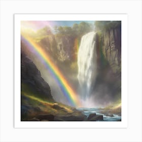 Rainbow Over Waterfall Art Print