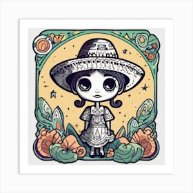 Mexico Sticker 2d Cute Fantasy Dreamy Vector Illustration 2d Flat Centered By Tim Burton Pr (25) Art Print