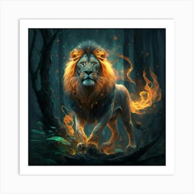 Lion In The Forest Art Print