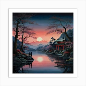 Japanese Sunset 1 Art Print