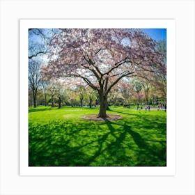 An Awe Inspiring Tree Gleaming With Spring Blossoms Standing Tall Amidst The Tranquility Of A Seren (1) Art Print