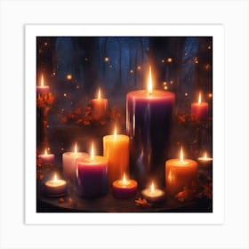 Candles In The Dark 1 Art Print