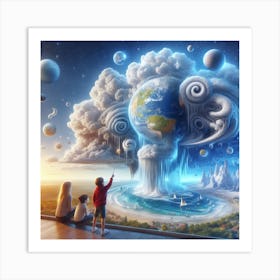 Children Watching The Earth Art Print