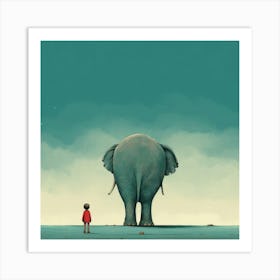 Elephant In The Water Art Print