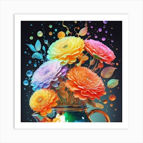 Luminous pastel flowers 4 Art Print