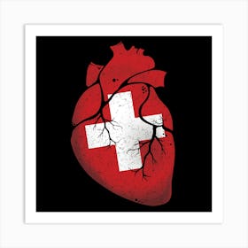 Switsterland Heart Flag Art Print