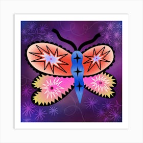 Starry night Butterfly Art Print