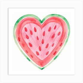 Watermelon Heart Art Print