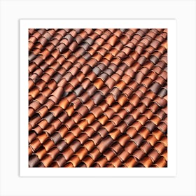 Realistic Roof Tile Flat Surface Pattern For Background Use Ultra Hd Realistic Vivid Colors High (1) Art Print