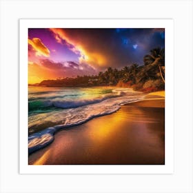 Sunset On The Beach 193 Art Print