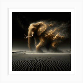 Elephant In The Desert Art Print