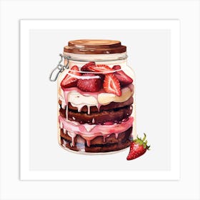 Strawberry Cake In A Jar 9 Art Print