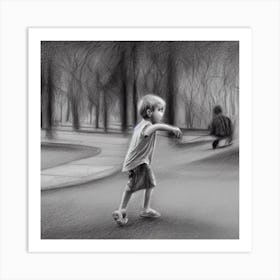 Boy In Park Art Print