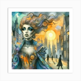 Steampunk Girl Art Print