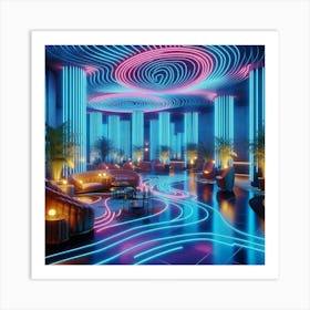 Neon Lounge 1 Art Print