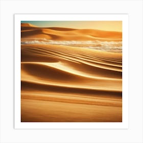 Abstract Background Ocean Wave And Sand 3d Shiny (2) Art Print