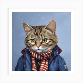 Winter Cat Art Print