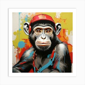 Pop Art graffiti Monkey 1 Art Print