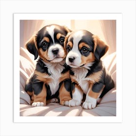 Bernese Mountain Dogs Art Print