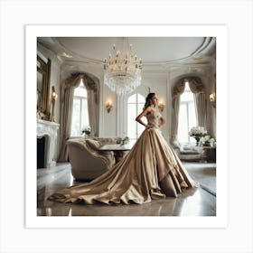 Bride In A Ball Gown Art Print