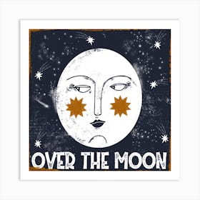 Over The Moon Square Art Print