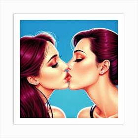 Kissing 1 Art Print