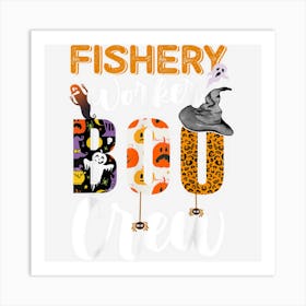 Fishery Worker Boo Crew Halloween Matching Art Print