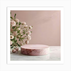 Pink Marble Cake Stand 8 Art Print