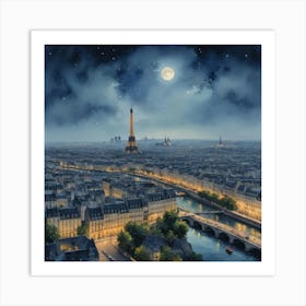 View overParis At Night Art Print