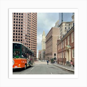 Tour Bus In Boston Art Print