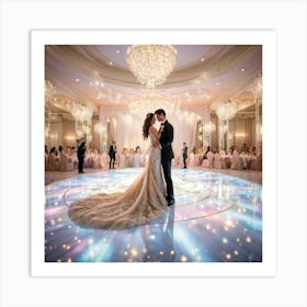 An Ultra Realistic 3d Rendering Of An Opulent Wedding Celebration Lavish Victorian Golden Decorated 2 1 Art Print