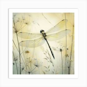 Dragonfly on a flower 2 Art Print