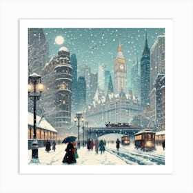 Winter In New York City Art Print