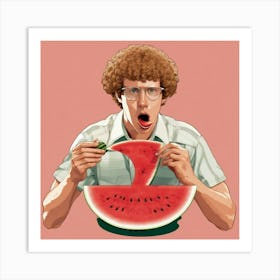 Office Watermelon Art Print