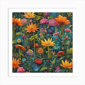 Flowers In The Garden 2 Art Print