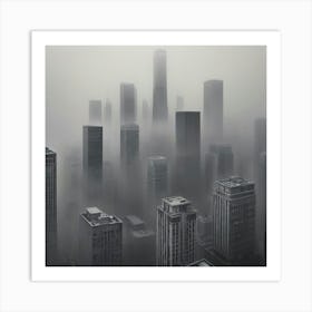 Fog Over Chicago Art Print