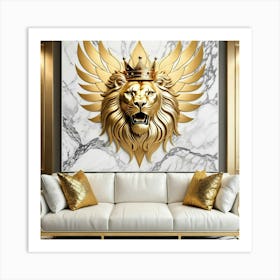 Lion Head Wall Art Art Print