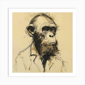 Chimpanzee Portrait Art Print