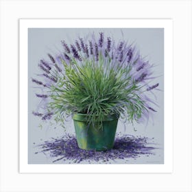 Lavender In A Pot Art Print