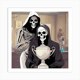 Skeleton Couple Art Print