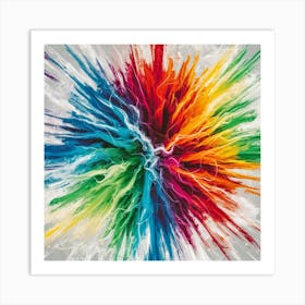 Rainbow Explosion Canvas Print Art Print